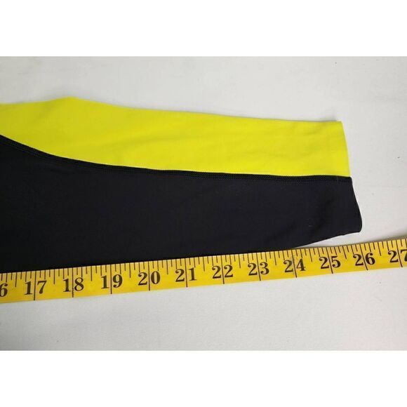 Athleta Asym Colorblock Tight Leggings Women's Size Small Black Yellow High Rise - Picture 11 of 11